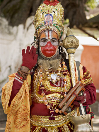 A Supposed Holy Man Dressed as Hanuman, Kathmandu, Nepal