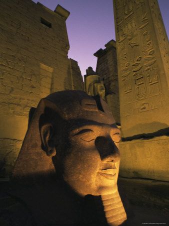 Statue of the Pharaoh Ramses II at Entrance to the Temple of Luxor, Thebes, Egypt, North Africa