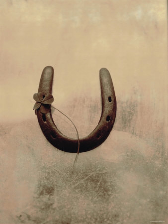 Lucky Horse Shoe on Dusty Rose Metallic III