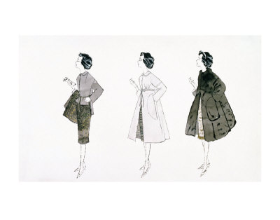 Three Female Fashion Figures, c.1959 Posters