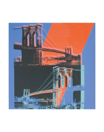 Brooklyn Bridge, c.1983 (pink, red, blue)