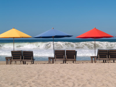 Buy Beach Chairs Set Up Where the Waves Are Called the Mexican Pipeline, Mexico at AllPosters.com