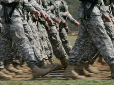 Buy Army Rangers Marching in Formation with Blur at AllPosters.com