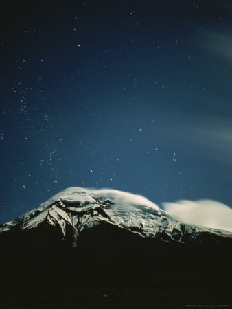 Buy Clouds Hug the Top of Snow-Capped Mount Chimborazo, Ecuador at AllPosters.com