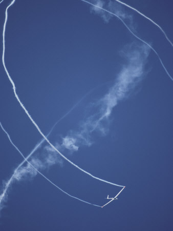 Salto Stunt Glider Doing a Loop Whilst Trailing Smoke from It