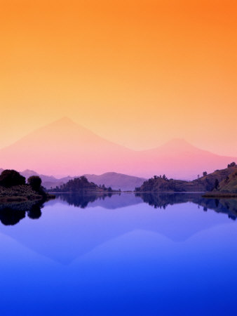 Buy The Virunga Mountains Rise above Lake Mutanda, Uganda at AllPosters.com