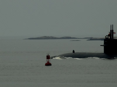 Buy Submarine Cruising on the Surface of the Thames River, Groton, Connecticut at AllPosters.com