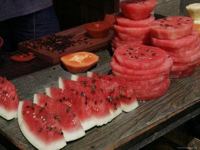 Buy Sliced Watermellon Sold on the Street, Mexico at AllPosters.com