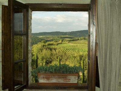 Buy Window Looking Out Across Vineyards of the Chianti Region, Tuscany, Italy at AllPosters.com