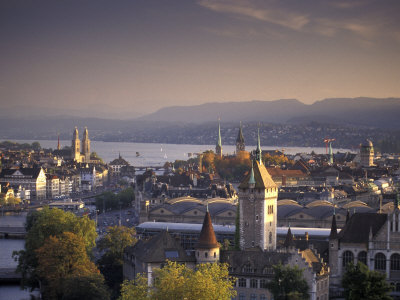 View of Zurich, Switzerland from Hotel Zurich