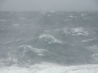 Spindrift Blows Off Waves in Gale Force Winds
