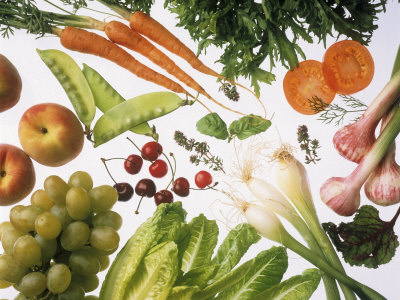 Fruit and Vegetables from Overhead