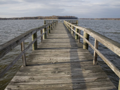 Weathered Pier Leads to the Chesapeake Bay