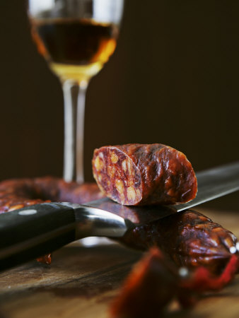 Chorizo and Glass of Sherry