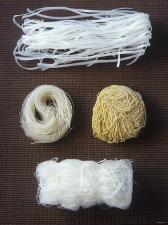 Four Different Types of Asian Noodles