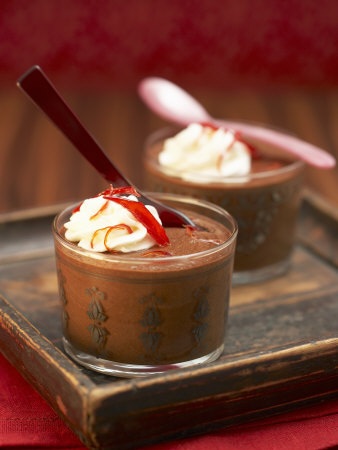 Chilli Chocolate Mousse in Two Glasses