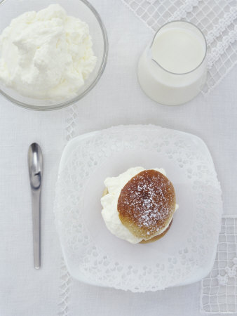 Scone with Cream and Small Milk Jug