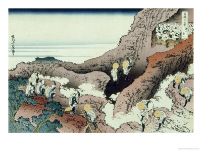 36 Views of Mount Fuji, no. 46: Climbing on Fuji