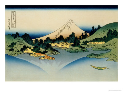 36 Views of Mount Fuji, no. 35: Reflected in Lake Kawaguchi, Seen from the Misaka Pass, Kai Provinc