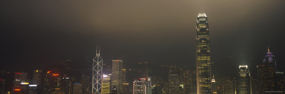 Buildings Lit Up at Night, International Finance Centre, Hong Kong, China