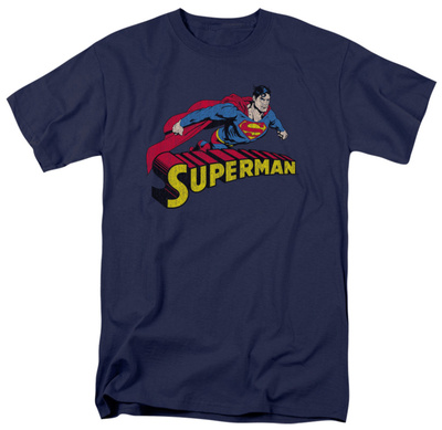 Superman - Flying Over Logo Distressed