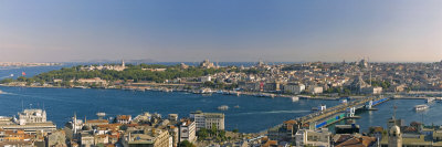 Bosphorus and Golden Horn Panorama from Galata Tower, Istanbul, Turkey
