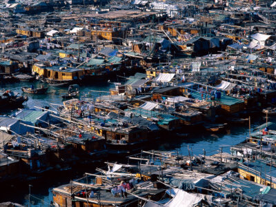 Aberdeen, Junks in Harbour, Hong Kong, China