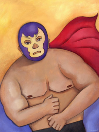 Mexican Wrestler with Mask and Cape