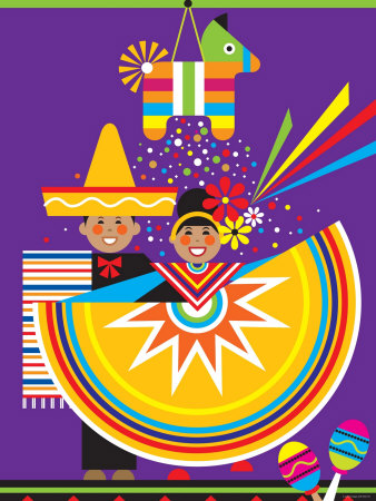 Traditional Mexican Cultural Celebration with Pinata