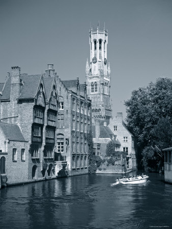 Belfry and Canal, Bruges, Belgium