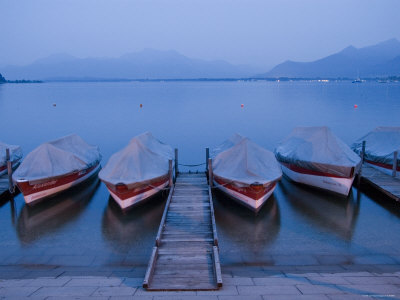 Boats and Lake, Chiemsee, Bavaria, Germany