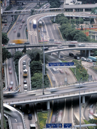 Highway Traffic, Wan Chai, Hong Kong, China
