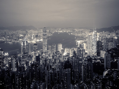 Buy Victoria Harbour and Skyline from the Peak, Hong Kong, China at AllPosters.com