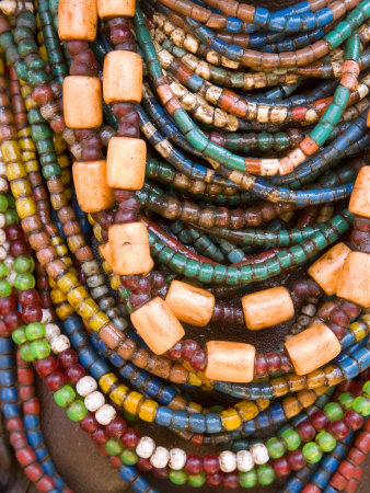 Buy Colourful Beads Worn by a Woman of the Galeb Tribe, Lower Omo Valley, Ethiopia at AllPosters.com