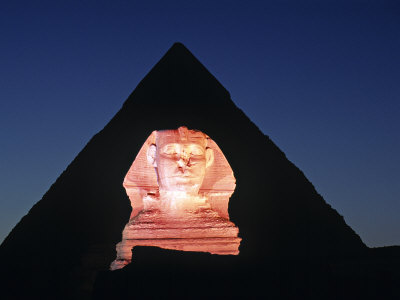 Sphinx and Pyramid, Giza, Cairo, Egypt