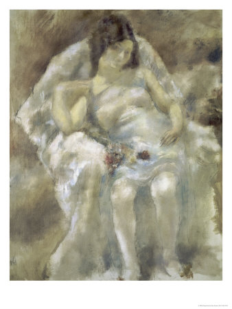 Young Girl Seated with Flowers