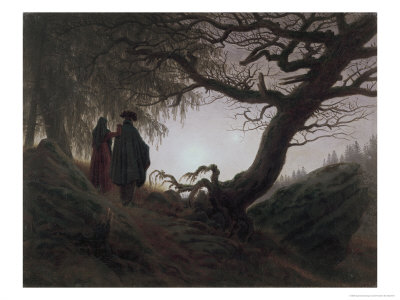 Man and Woman Contemplating the Moon