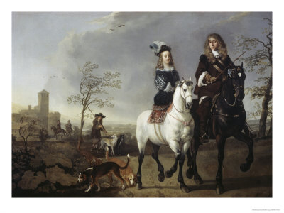 Lady and Gentleman on Horseback