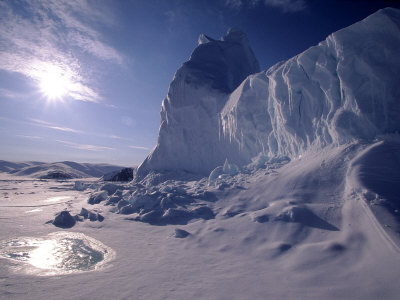 Iceberg and Meltwater Pool, Baffin Island, Nunavut, CA