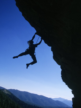 Man Holding Onto Rock, Domelands Wilderness, CA