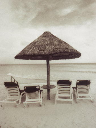 Palapa Umbrella on the Beach, Cancun, Mexico