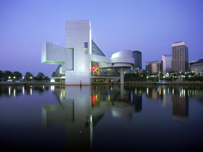 Rock and Roll Hall of Fame in Cleveland at Dusk