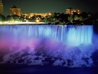 Niagara Falls with Blue Light, NY