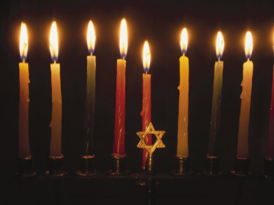 Chanukah Candles and Star of David