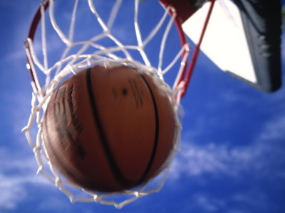 Basketball in Hoop Poster