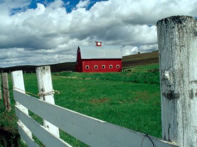 Red Barn and Clouds
