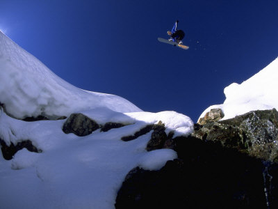 Snowboarder Leaping Through the Air