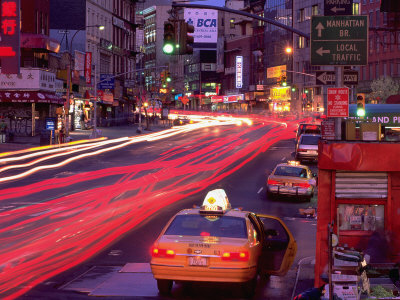Canal Street with Cab, Chinatown, NYC