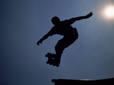 Rollerblader in Mid-Air