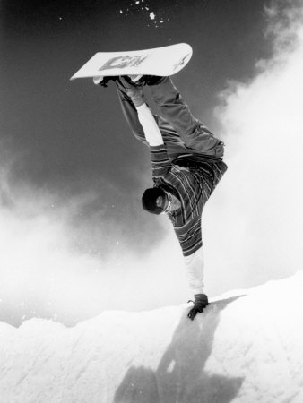 Snowboarder Doing a Handstand Poster